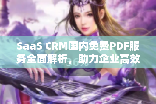 SaaS CRM國內免費PDF服務全面解析，助力企業高效管理
