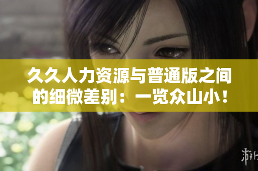 久久人力資源與普通版之間的細(xì)微差別：一覽眾山小！