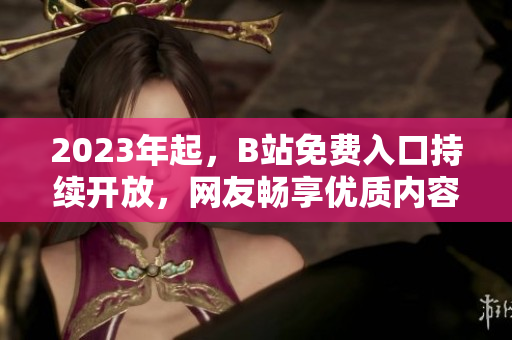 2023年起，B站免費入口持續開放，網友暢享優質內容