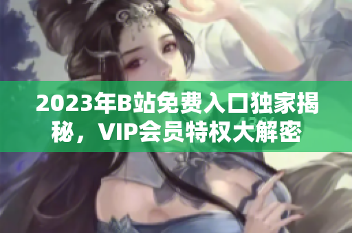 2023年B站免費入口獨家揭秘，VIP會員特權大解密