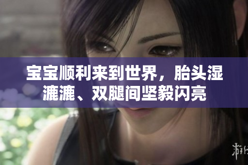 寶寶順利來到世界，胎頭濕漉漉、雙腿間堅毅閃亮
