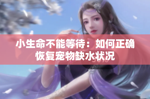 小生命不能等待：如何正確恢復寵物缺水狀況