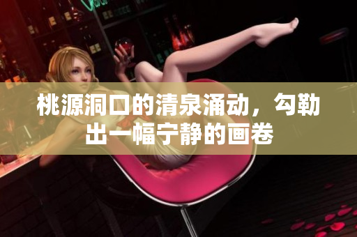 桃源洞口的清泉涌動，勾勒出一幅寧靜的畫卷